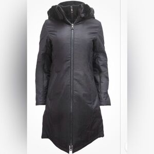 HoodLamb Women's Black 2-1 Long Natural Hemp Inner Vest Puffer NWT Small